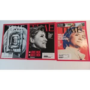 Time Magazine Lot Of 3 Hillary Clinton Nov 2007 To Aug 2016 Secretary of Defense